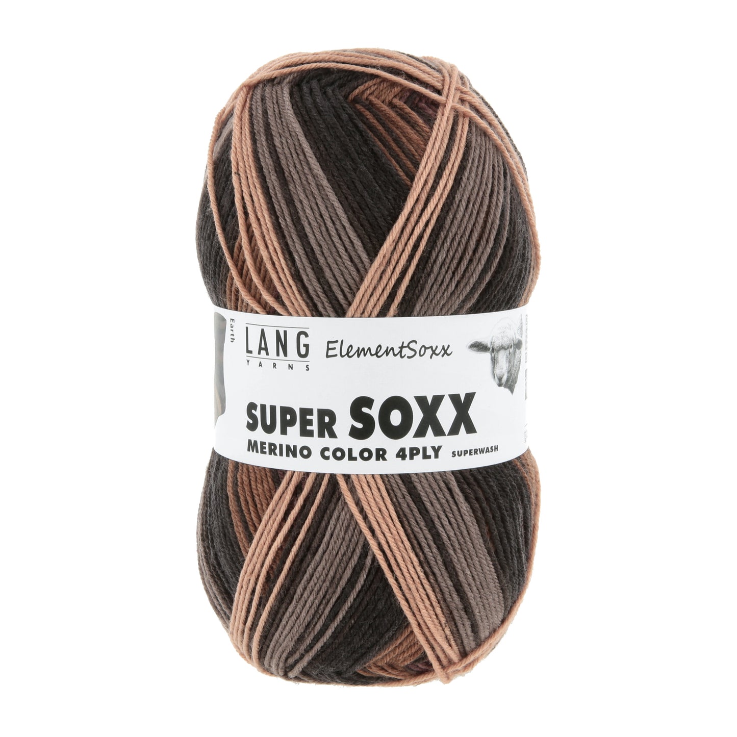 Lang Yarns Super Soxx Color Merino Color 4ply Elementsoxx Earth (525)