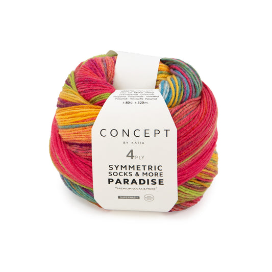 Katia Concept 4 Ply Symmetric Socks and More Paradise Rainbow (42)