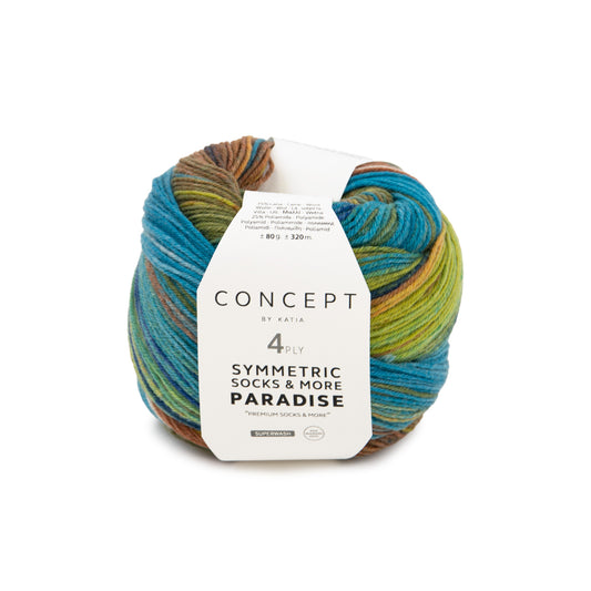Katia Concept 4 Ply Symmetric Socks and More Paradise Oase (43)