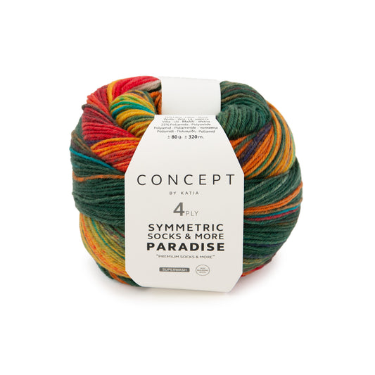 Katia Concept 4 Ply Symmetric Socks and More Paradise Jungle (45)