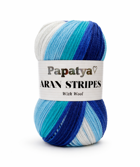 Papatya Aran Stripes Ocean (09)